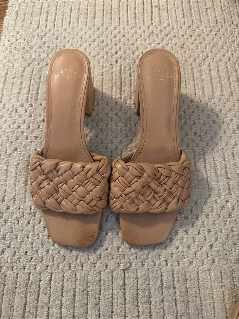 Marc Fisher LTD Cerita Braided Block Heel Slide Sandals size 8M